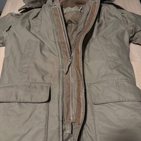 Vintage Tan Outback Jacket Removable Puffer Lining Down Insulated Faux Fur Large - Picture 10 of 16